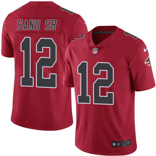 Nike Falcons #12 Mohamed Sanu Sr Red Youth Stitched NFL Limited Rush Jersey